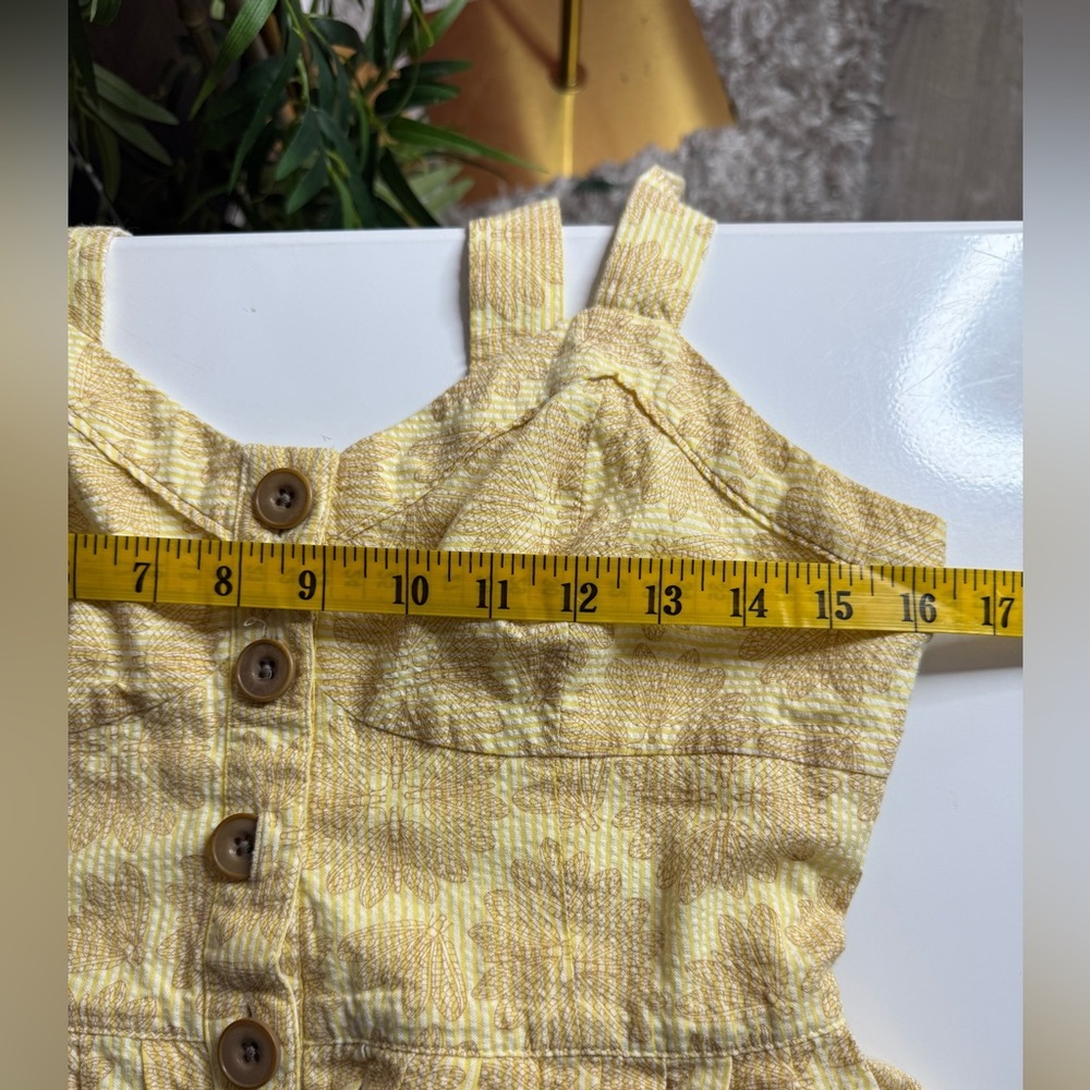 Maeve by Anthropologie Cotton Yellow Seersucker Button-Front Cafe Dress Sz 6 - Picture 11 of 13